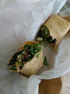 Chicken cob wrap is delicious. Good to share if you throw in some chips!