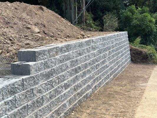 Retaining Wall partially complete