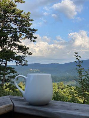 Coffee with a morning view! On Eagles Wings