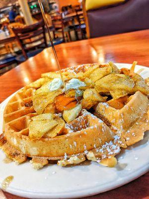 Waffles.with cinnamon Apples