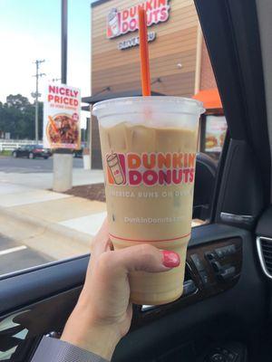 Large cold brew coffee with pumpkin swirl