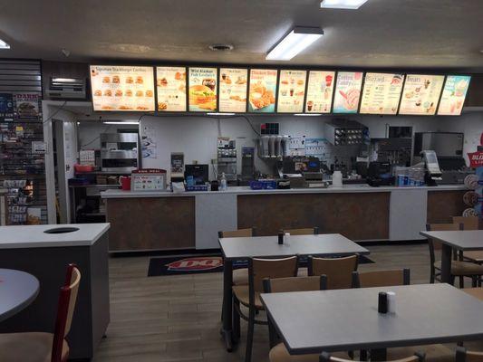 Food and beverages at Dairy Queen inside Stuckey's convenient mart