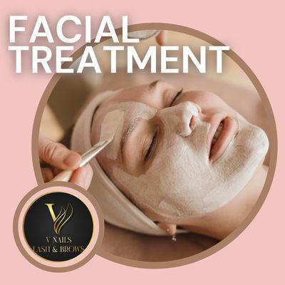 Revitalize your skin with our luxurious facial treatments at V Nail and Beauty! ‍