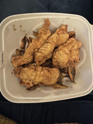 Chicken strips and fries.