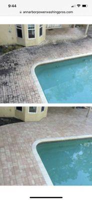 Cleaning mold and grim from all types of pool decks