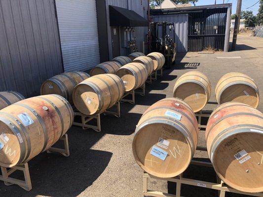 Zinfandel and Chardonnay barrels