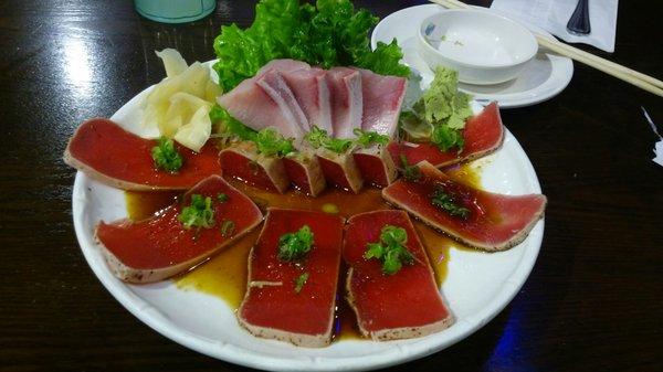 Sashimi de Tuna Tataki y Yellow tuna exelente combinacion.