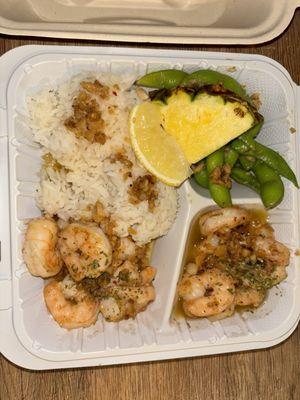 garlic shrimp and garlic butter shrimp combo plate