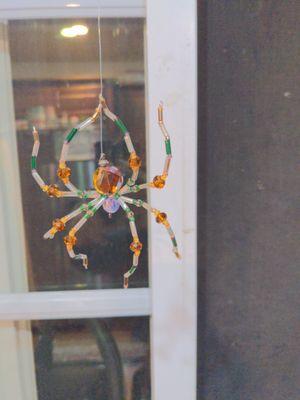 Hand beaded Spider sun catcher!!!!! Love it in my window