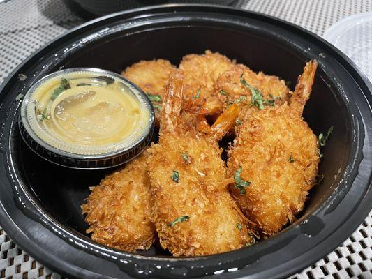 Coconut shrimp w/ passion fruit coconut sauce.