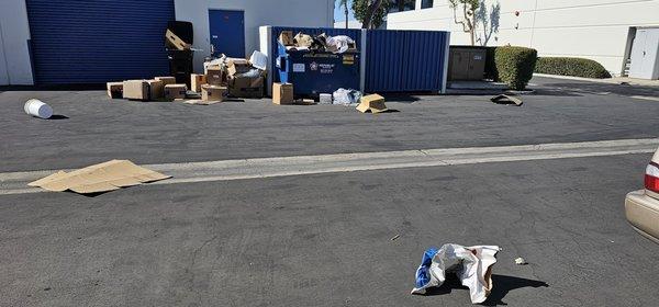 Santa ana winds are here and the trash is going all over.  Been waiting for them to picknit up for 6 weeks.