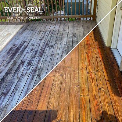 Before  After  New Deck, Who Dis!? And just like that, this client's deck has been sealed once . . . FOREVER!