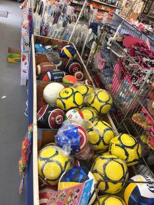 Soccer balls, footballs, volleyballs!