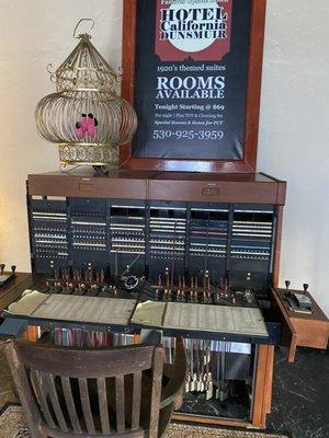 Old telephone switchboard in lobby