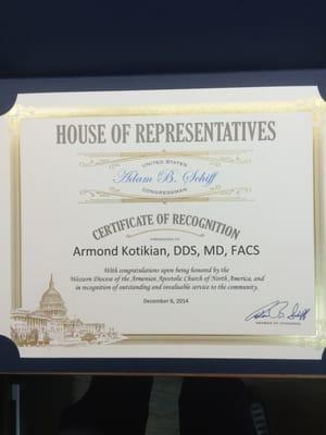 Recognition by the United States Congress