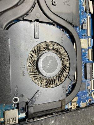 Dirty CPU fan makes the Laptop to overheat