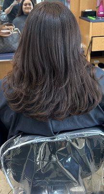 Layered with a blow out style