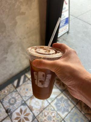 Cold brew with light splash of oatmilk