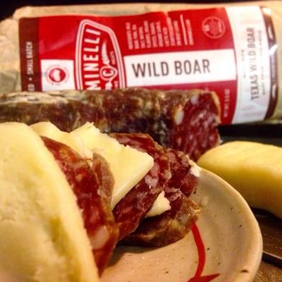 Wild Boar Salami and Havarti Cheese.