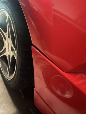 Terrible fitment gaps on passenger side. They didn't properly align it with the fender.