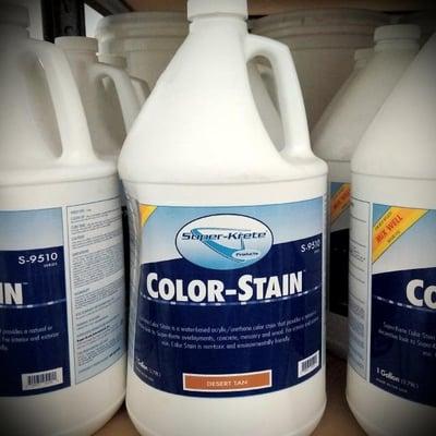 Color Stain is a water-based, penetrating, non-acidic, acrylic/urethane emulsion that creates a natural look on new and existing surfaces.