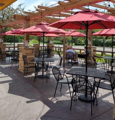 Partial view of the outdoor patio seating