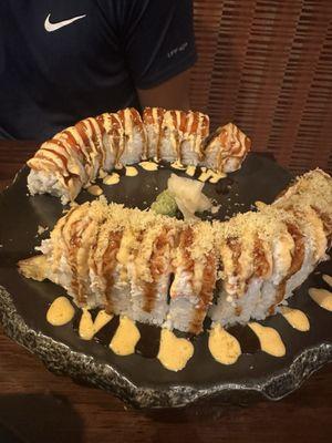 Tokyo and San Antonio roll with smoked salmon added