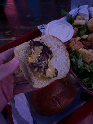 This is what the sliders looked like. It tasted okay but definitely not a large enough patty...not sure what they were thinking here