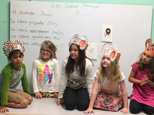 Ages 6-8 "Billy Goat Gruff" Play in the Spanish Class here at Yak Academy in Redondo Beach.