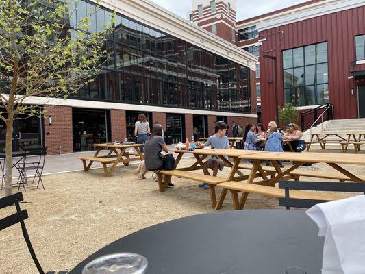 Outside seating in Union Market