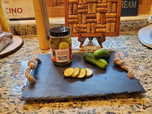 Homemade pickles made from local farm fresh cucumbers