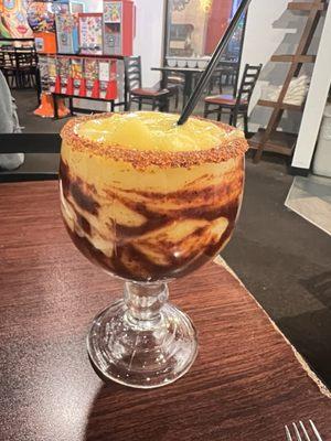 They called it something different but essentially a mangonada. Mango, tequila, chamoy and tajin. Yummy.