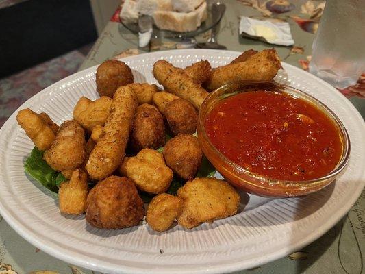 Fried Vegetables and Cheese