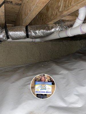 Don and Angie Taylor - Flat Rock, NC, 28731 - full crawl space encapsulation, dehumidifier, and spray foam insulation.