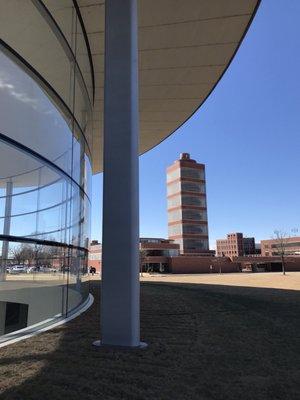 Research Tower as seen from newer building on property.