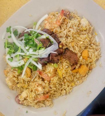 Grilled Pork and Seafood Fried Rice