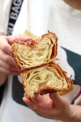 Inside of Lime-Lavender Kouign Amann ($5) from Flightless Bakery - lime glaze is great