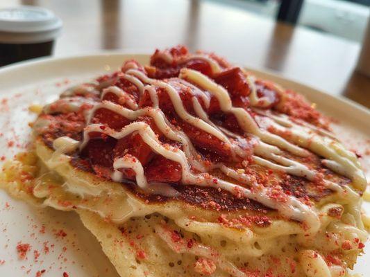 Strawberry shortcake pancakes