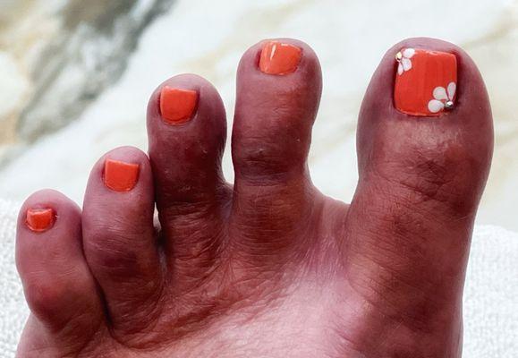 Pedicure with nail art