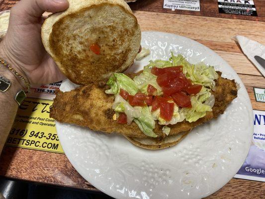 Beer Battered Pollock Fish Sandwich Components