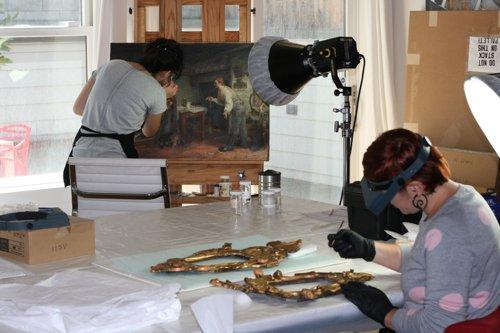 SF Art Conservation - In the studio working on a Flemish Painting and Gilded Frames