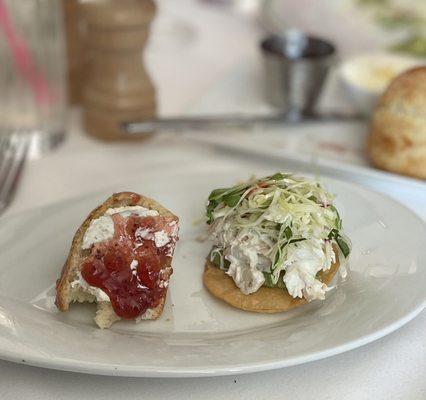 Crab Tostada and Scratch Biscuits