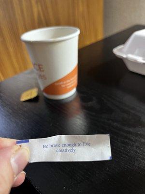 My fortune cookie on Christmas Eve after flight cancellation home