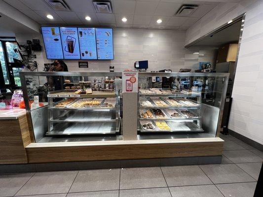 View of the donut display case.