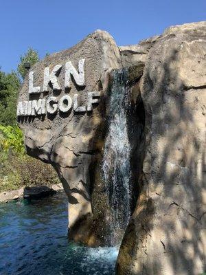 LKN Mini Golf waterfall sign