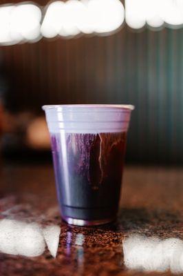 Ube! Sweet purple potato and very famous in Hawaii. Combination of 100% Kona cold brew with this Ube cold foam is a must-try!