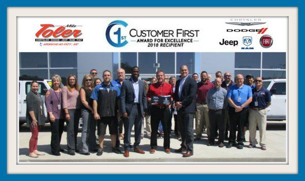 2018 Customer First Award For Excellence Recipient