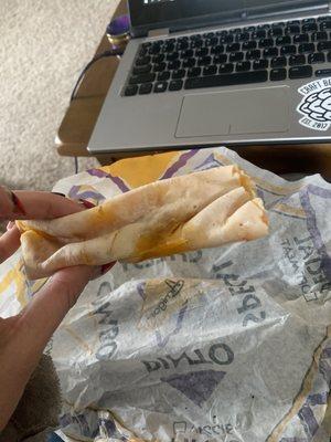 Disgusting cheesy burrito