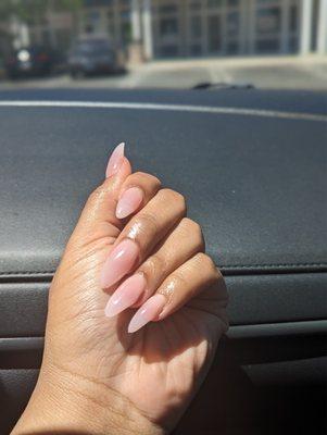 full set with baby pink polish