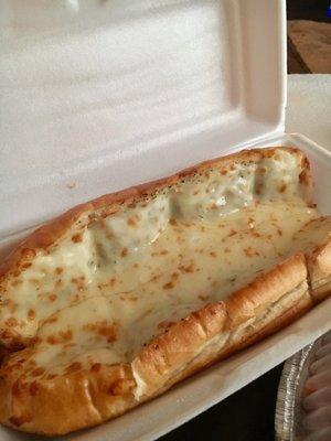 Delicious garlic cheese bread. So much cheesy goodness.